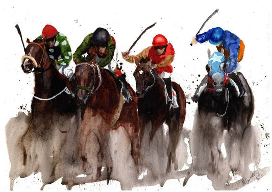 Derby Horse Racing Painting Numbered limited edition Giclee Print of a Watercolour Painting ArtbyMyleslaurence