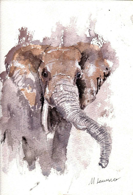 Elephant painting Numbered limited edition Giclee Print of a Watercolour Painting ArtbyMyleslaurence