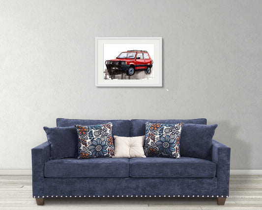 Fiat Panda 4x4 Print Watercolour Painting Car Limited Print ArtbyMyleslaurence