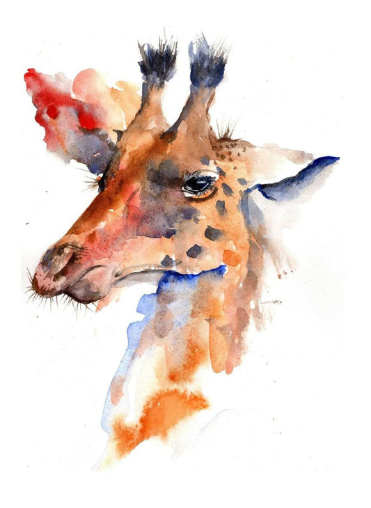 Giraffe painting Numbered limited edition Giclee Print of a Watercolour Painting ArtbyMyleslaurence