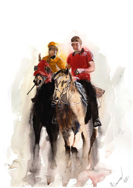 Horse Racing Painting "Practice Run" Numbered limited edition Print ArtbyMyleslaurence
