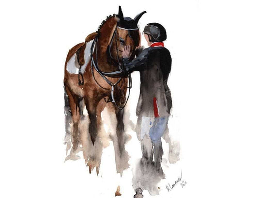 Horse Racing Painting The Winners Circle Numbered limited edition Giclee Print of a Watercolour Painting ArtbyMyleslaurence