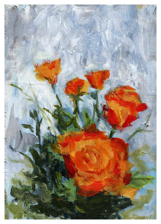 Orange flowers Painting Numbered limited edition Giclee Print of an acrylic Painting ArtbyMyleslaurence