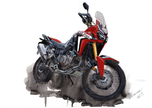 Painting of a Honda Africa Twin Limited Print ArtbyMyleslaurence