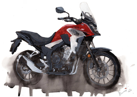 Painting of a Honda CB500 Motorcycle Limited Print Bike ArtbyMyleslaurence