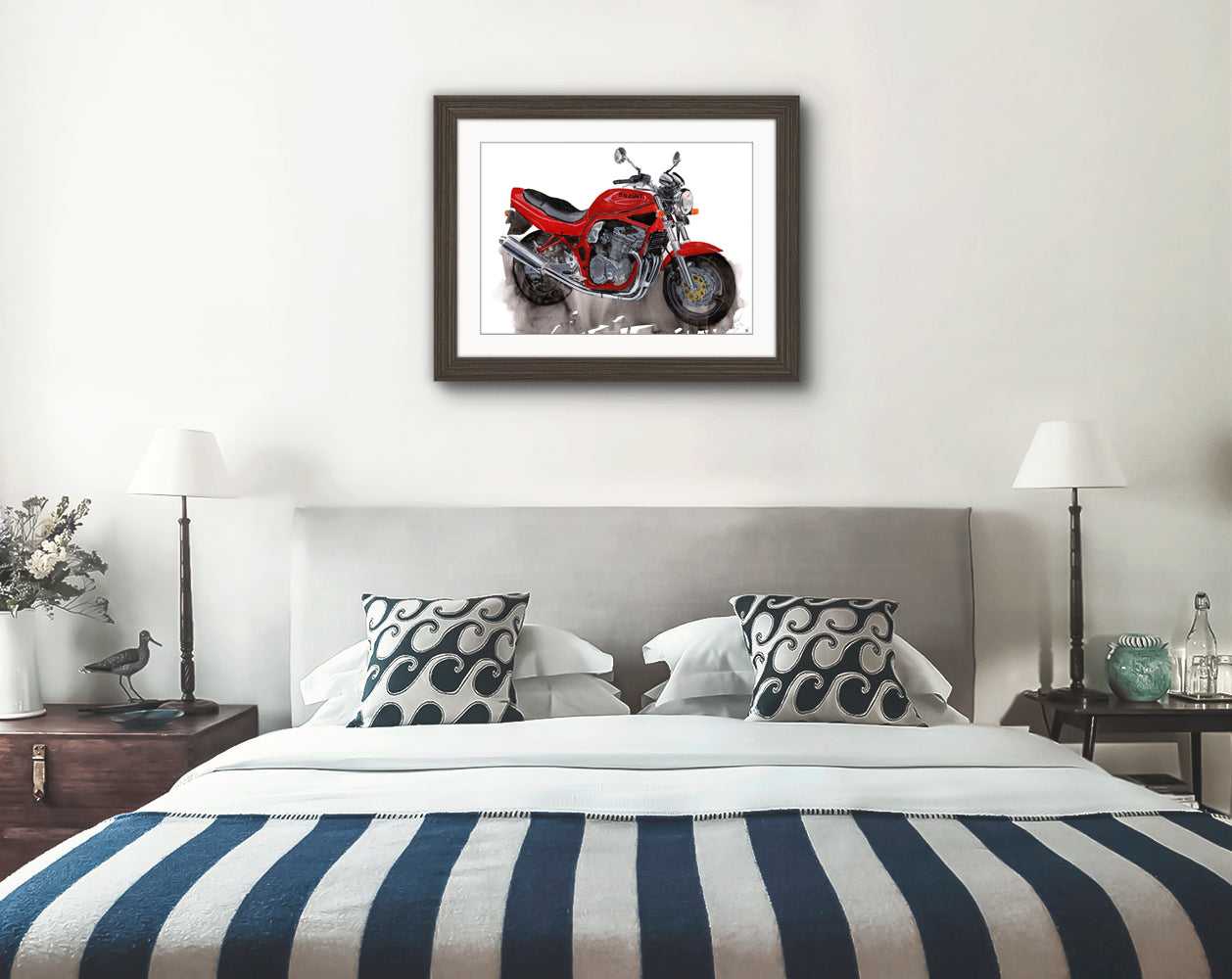 Painting of a Suzuki Bandit 600 Motorcycle Limited Print ArtbyMyleslaurence