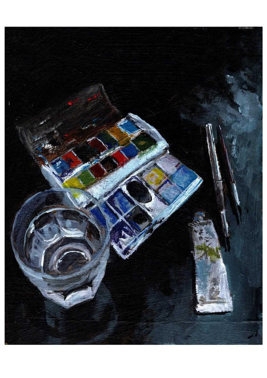 Paints Still Life Numbered limited edition Giclee Print of an Acrylic Painting ArtbyMyleslaurence