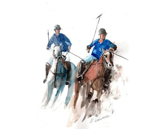 Polo Match Painting Numbered limited edition Giclee Print of a Watercolour Painting ArtbyMyleslaurence
