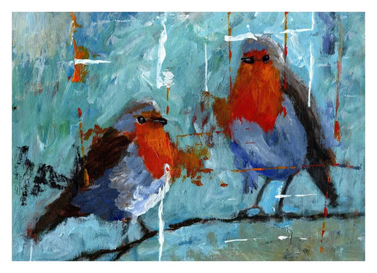 Robins painting Numbered limited edition Giclee Print of n acrylic Painting ArtbyMyleslaurence