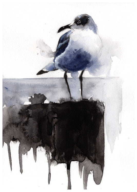Seagull Painting Numbered limited edition Giclee Print of a Watercolour Painting ArtbyMyleslaurence