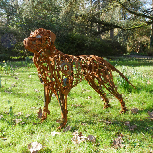 Steel Dog Sculpture ArtbyMyleslaurence