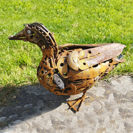 Steel Duck Sculpture ArtbyMyleslaurence