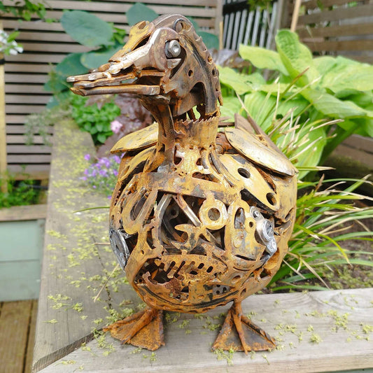 Steel Duck Sculpture ArtbyMyleslaurence