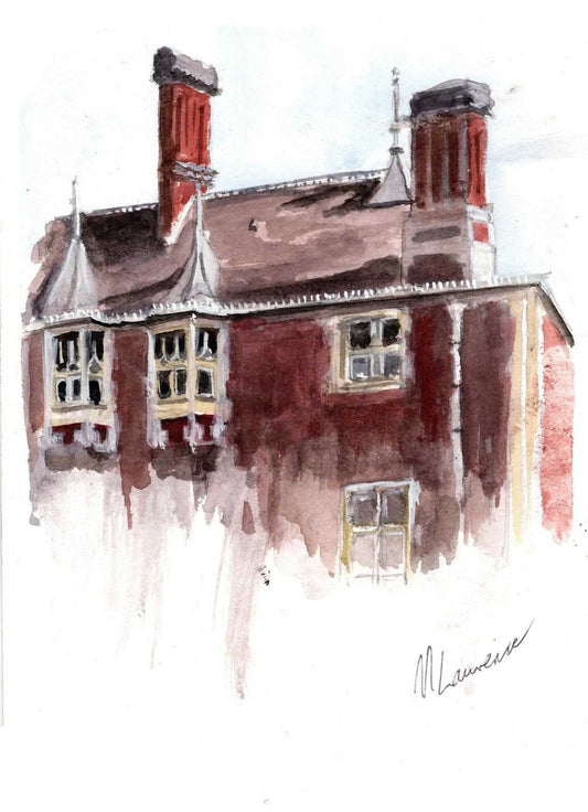 Watercolour House Numbered limited edition Giclee Print of a Watercolour Painting ArtbyMyleslaurence