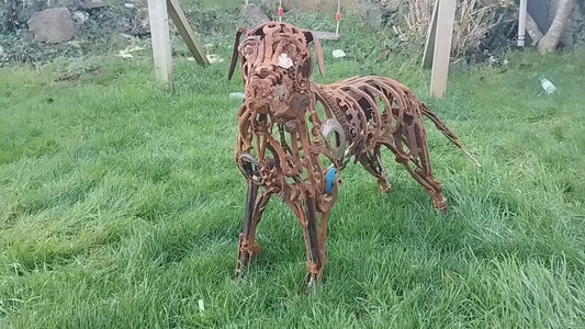 Steel Dog Sculpture