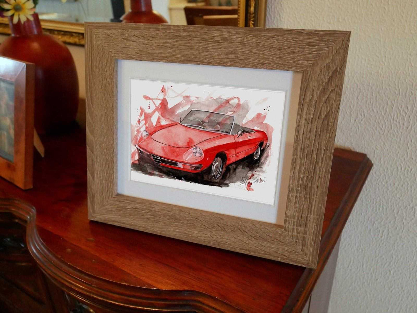 Alfa Romeo Spider Print Watercolour Limited Print ArtbyMyleslaurence