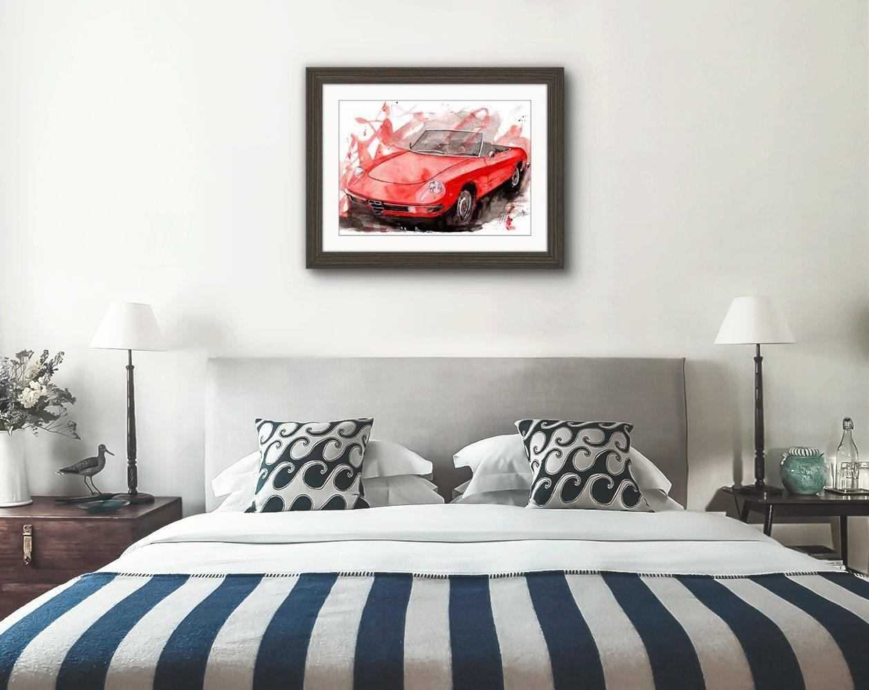 Alfa Romeo Spider Print Watercolour Limited Print ArtbyMyleslaurence