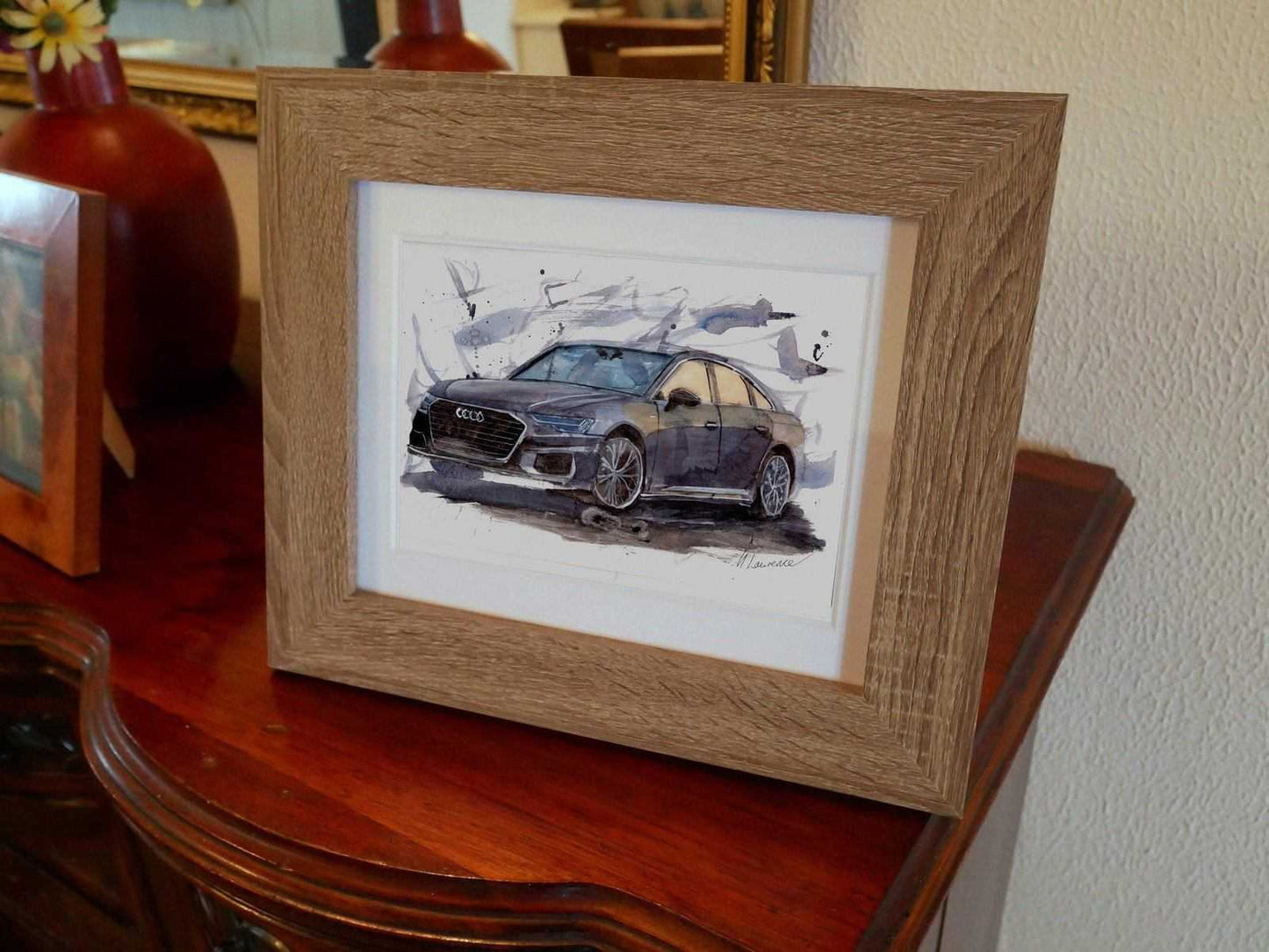 Audi A6 Print Watercolour Painting Limited Print ArtbyMyleslaurence