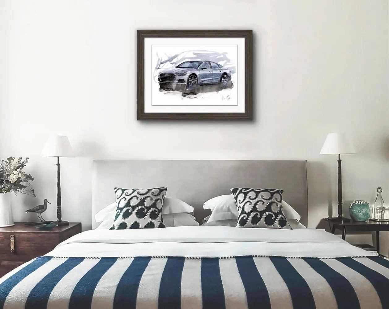 Audi A7 Sportback Print Watercolour Painting Limited Print ArtbyMyleslaurence