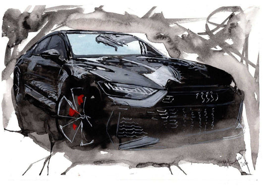 Audi RS7 Sportback Print Watercolour Painting Limited Print ArtbyMyleslaurence