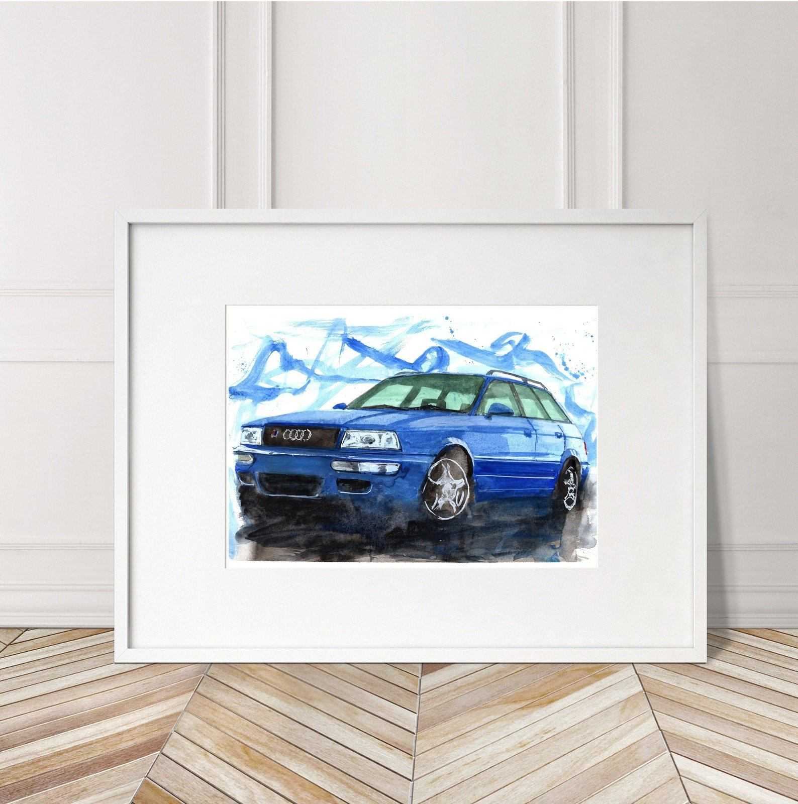 Audi Rs2 Avant Print Watercolour Painting Limited Print ArtbyMyleslaurence