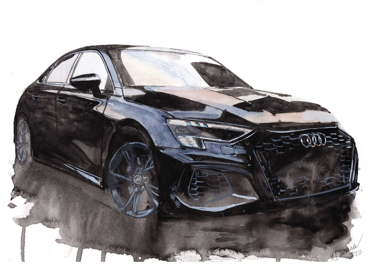 Audi S3 Painting Limited Print ArtbyMyleslaurence