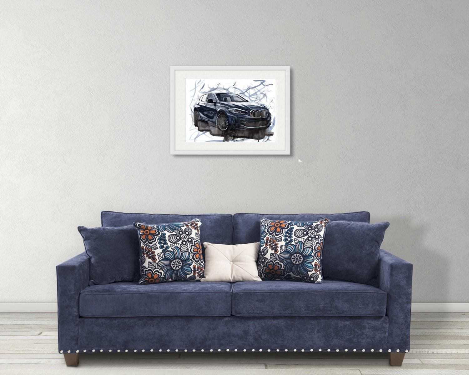 BMW 118iM Print Watercolour Painting Sport Limited Print ArtbyMyleslaurence