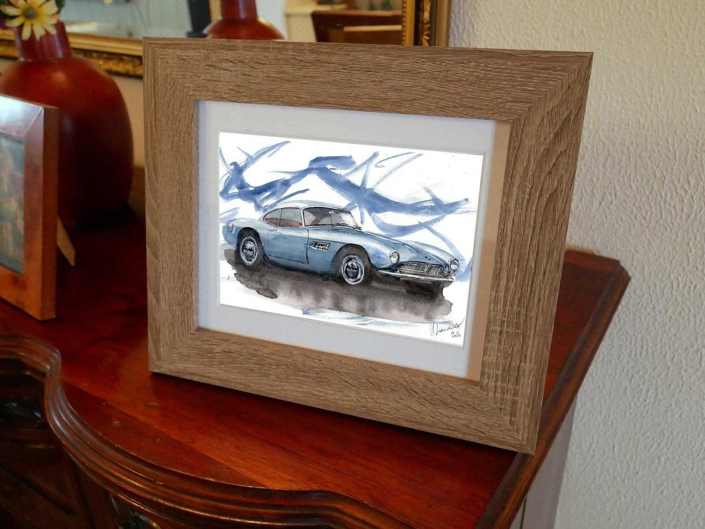 BMW 507 Print Watercolour Painting Limited Print ArtbyMyleslaurence