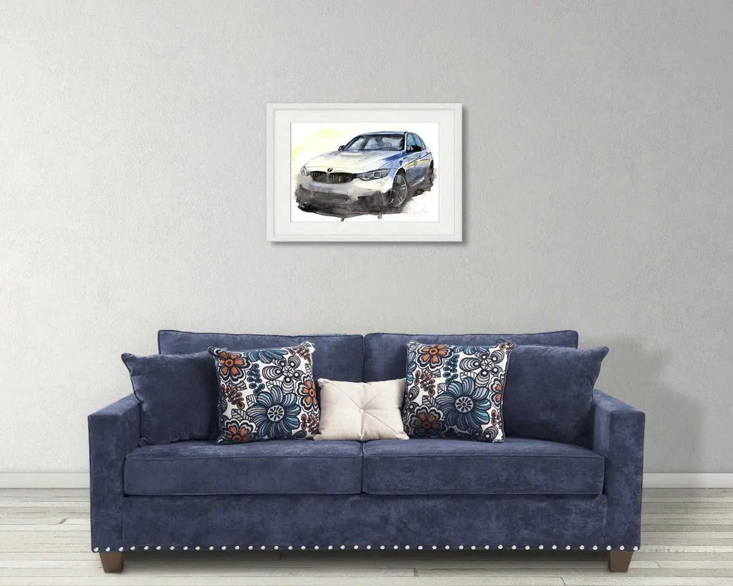 BMW M3 F80 Competition Print Watercolour Painting Limited Print ArtbyMyleslaurence