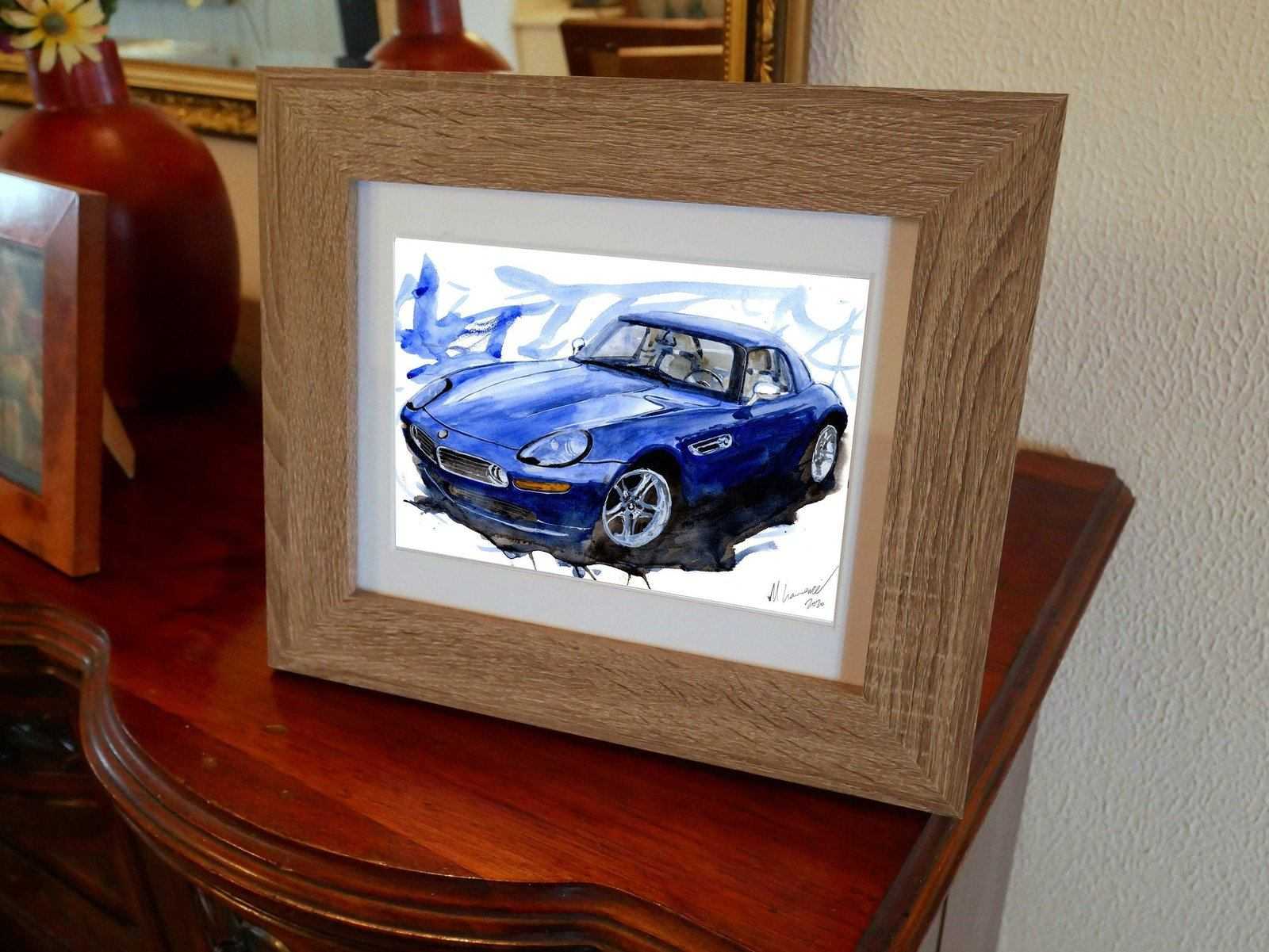 BMW Z8 Print Watercolour Painting Limited Print ArtbyMyleslaurence