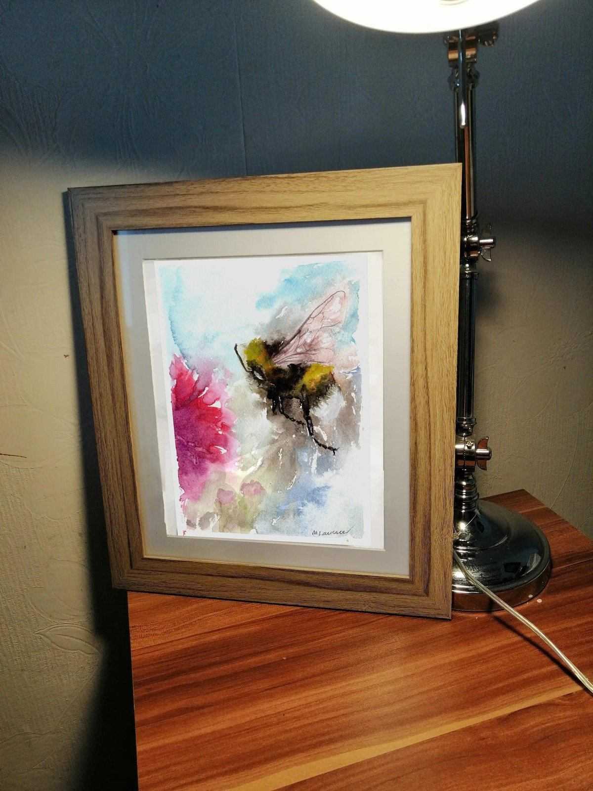 Bumble bee Painting Numbered limited edition Giclee Print of a Watercolour Painting ArtbyMyleslaurence