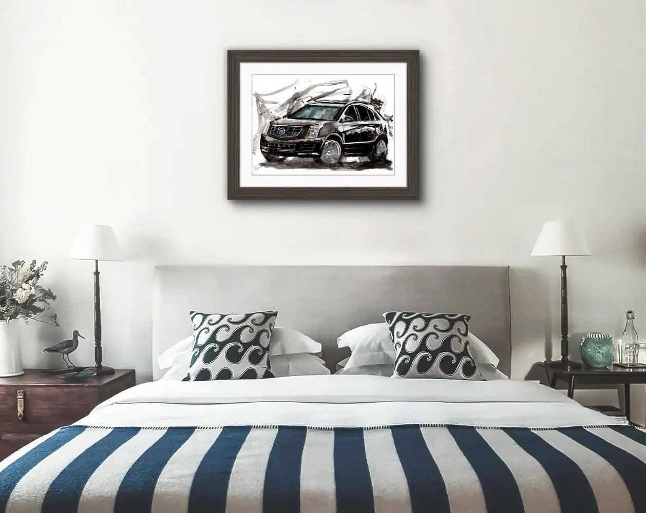 Cadillac SRX Print Watercolour Painting SUV Crossover Limited Print ArtbyMyleslaurence