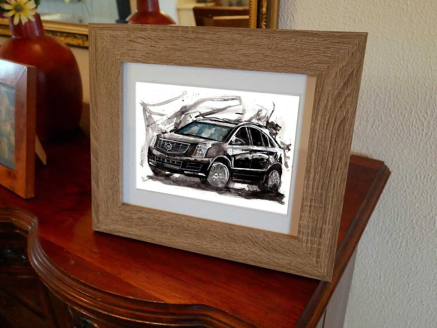 Cadillac SRX Print Watercolour Painting SUV Crossover Limited Print ArtbyMyleslaurence