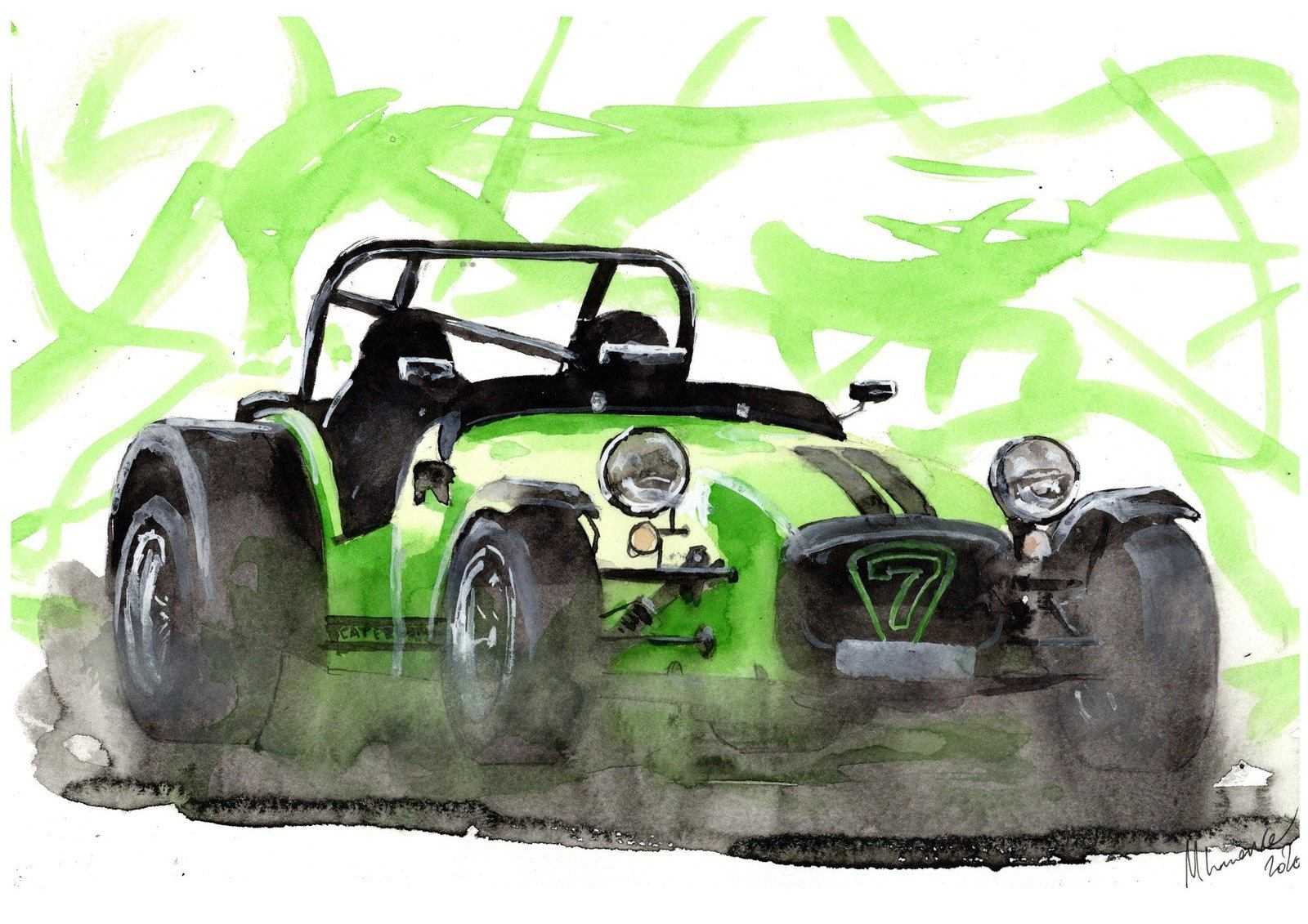 Caterham Seven 7 Print Watercolour Painting Limited Print classic British Car ArtbyMyleslaurence