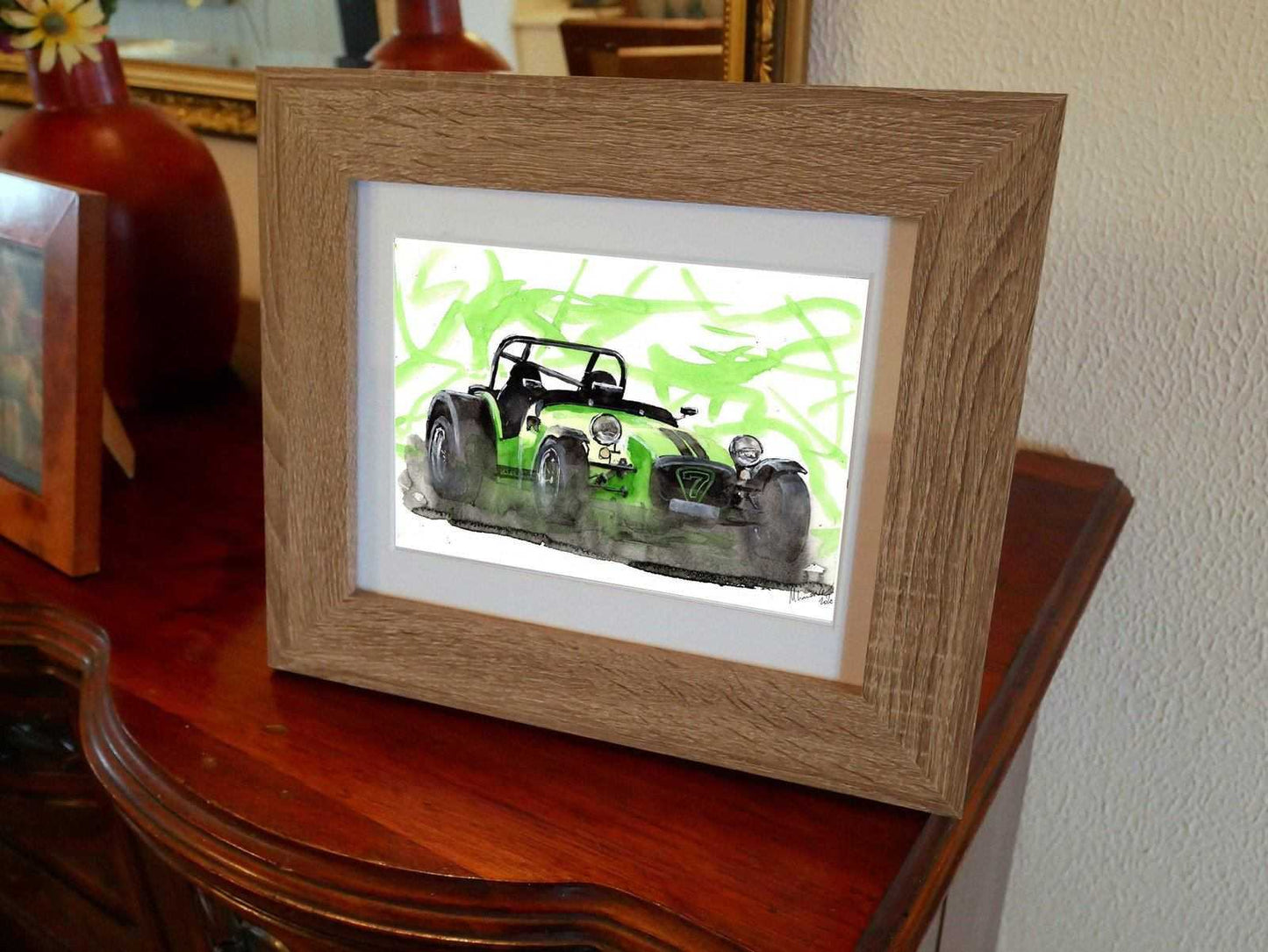 Caterham Seven 7 Print Watercolour Painting Limited Print classic British Car ArtbyMyleslaurence