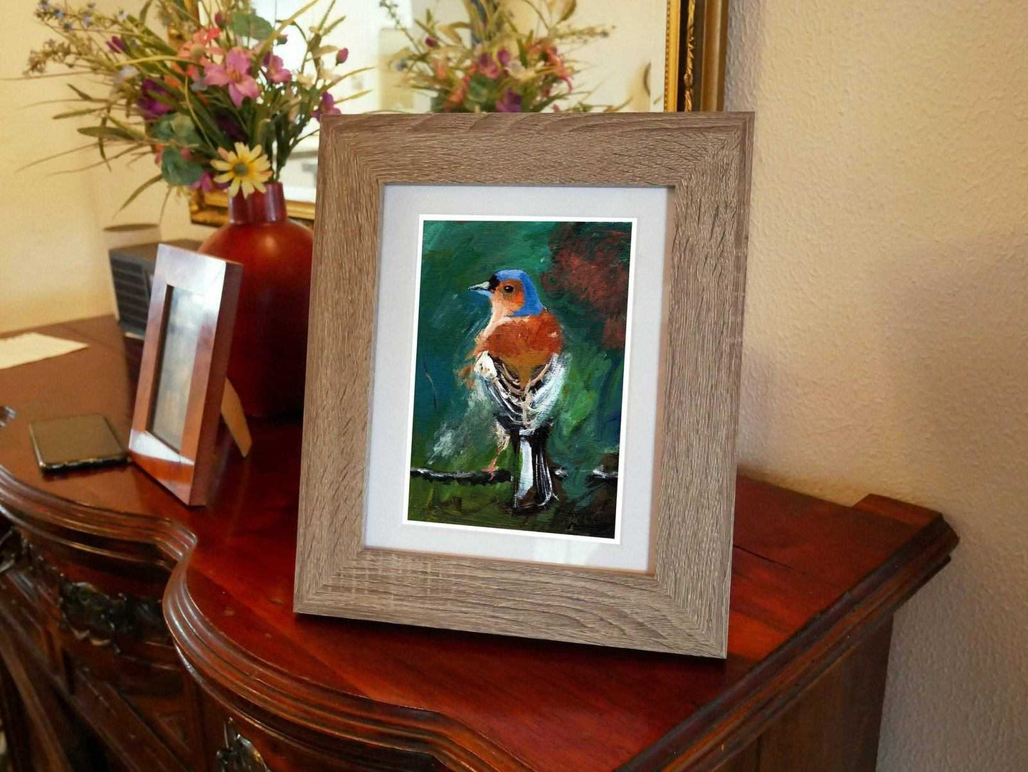 Chaffinch Painting Numbered limited edition Giclee Print of n acrylic Painting ArtbyMyleslaurence