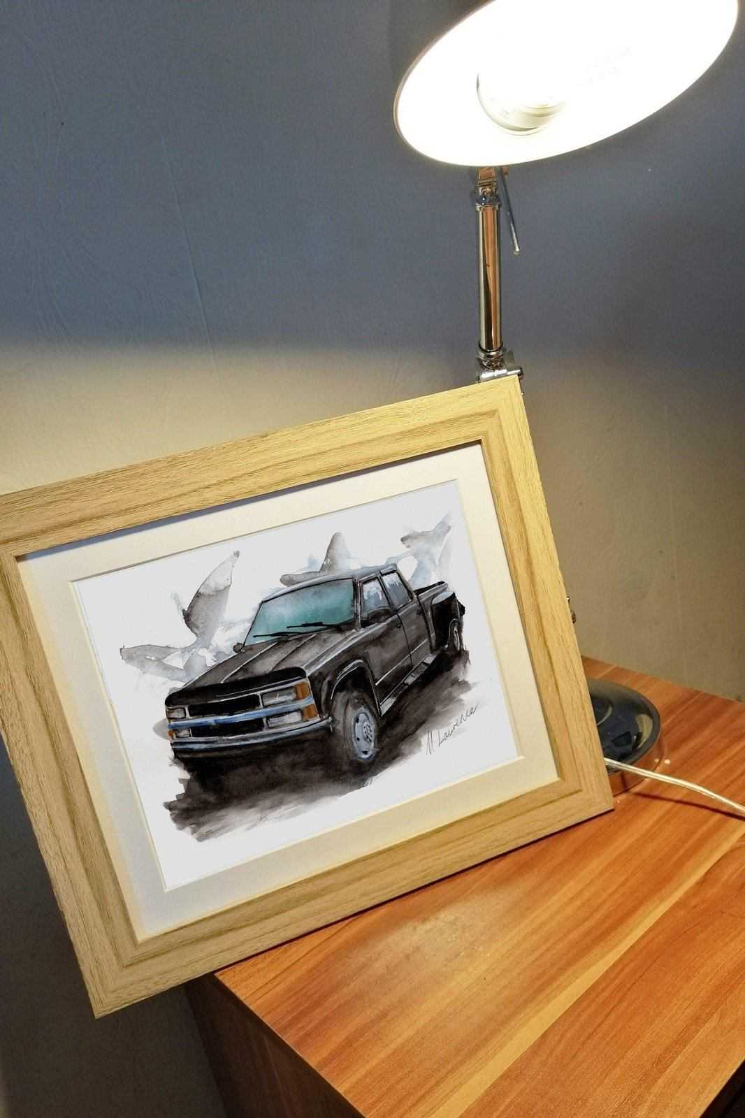 Chevrolet Chevy CK 3500 print Watercolour Truck Suv PickupLimited Print ArtbyMyleslaurence