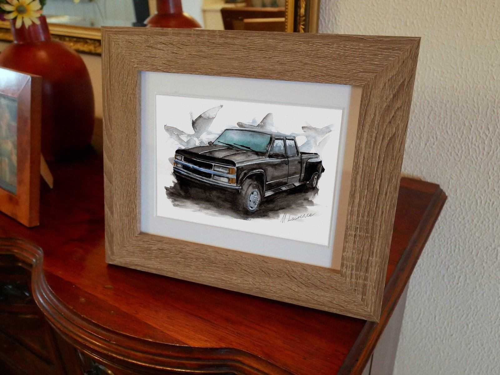 Chevrolet Chevy CK 3500 print Watercolour Truck Suv PickupLimited Print ArtbyMyleslaurence