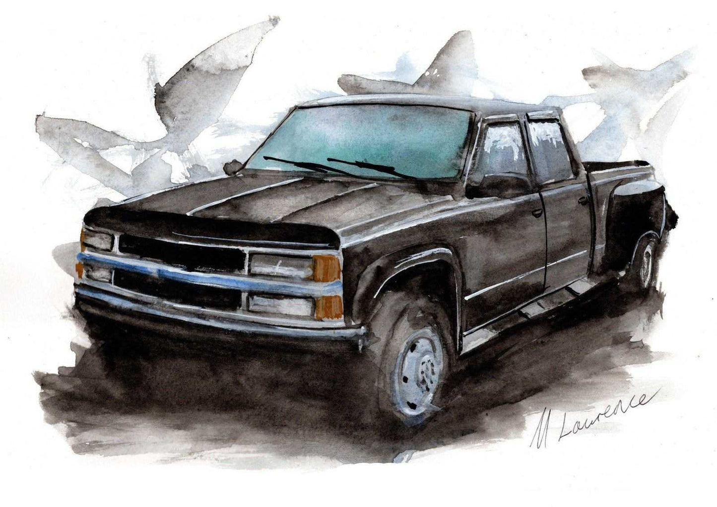 Chevrolet Chevy CK 3500 print Watercolour Truck Suv PickupLimited Print ArtbyMyleslaurence