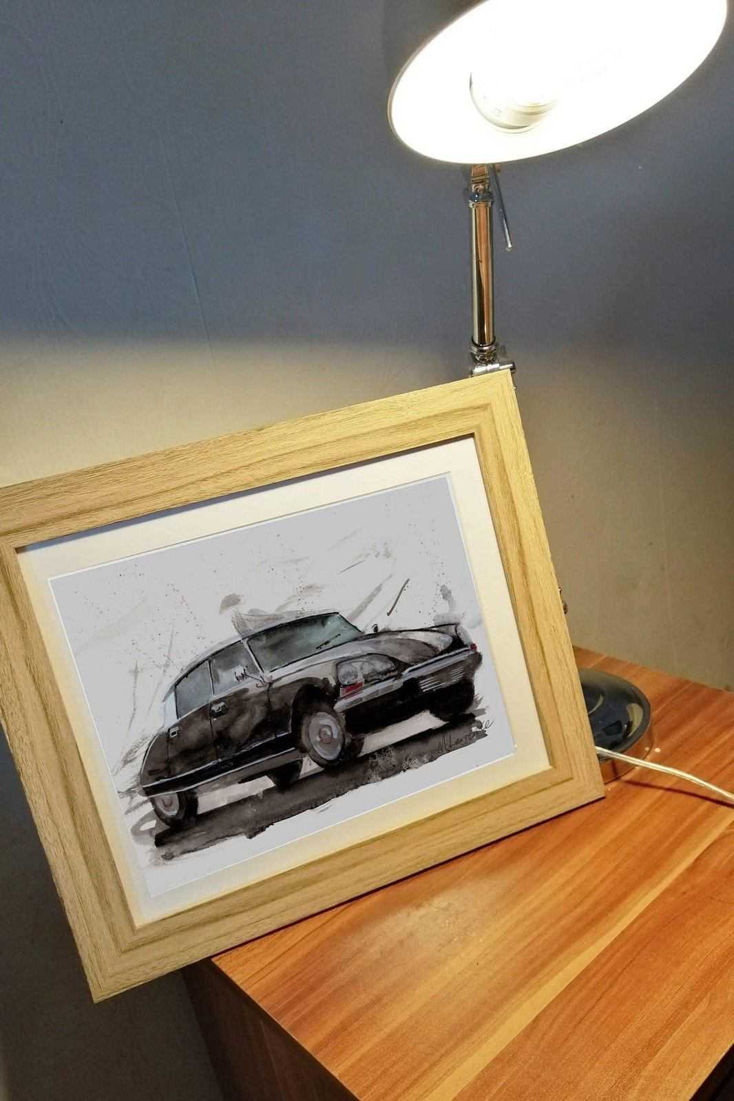 Citroen Ds Print Watercolour Painting Classic Car Limited Print ArtbyMyleslaurence