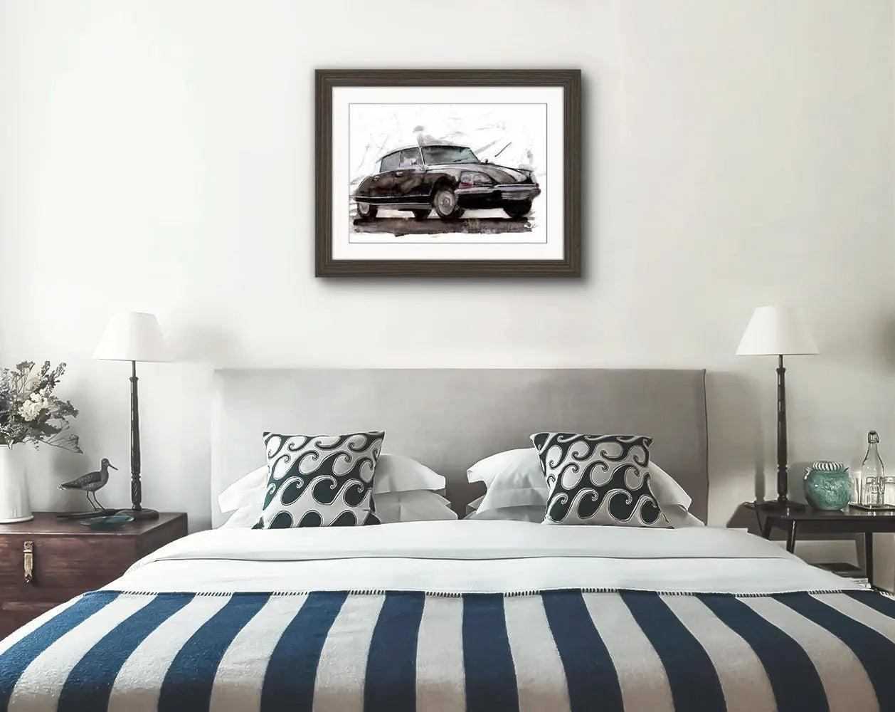 Citroen Ds Print Watercolour Painting Classic Car Limited Print ArtbyMyleslaurence