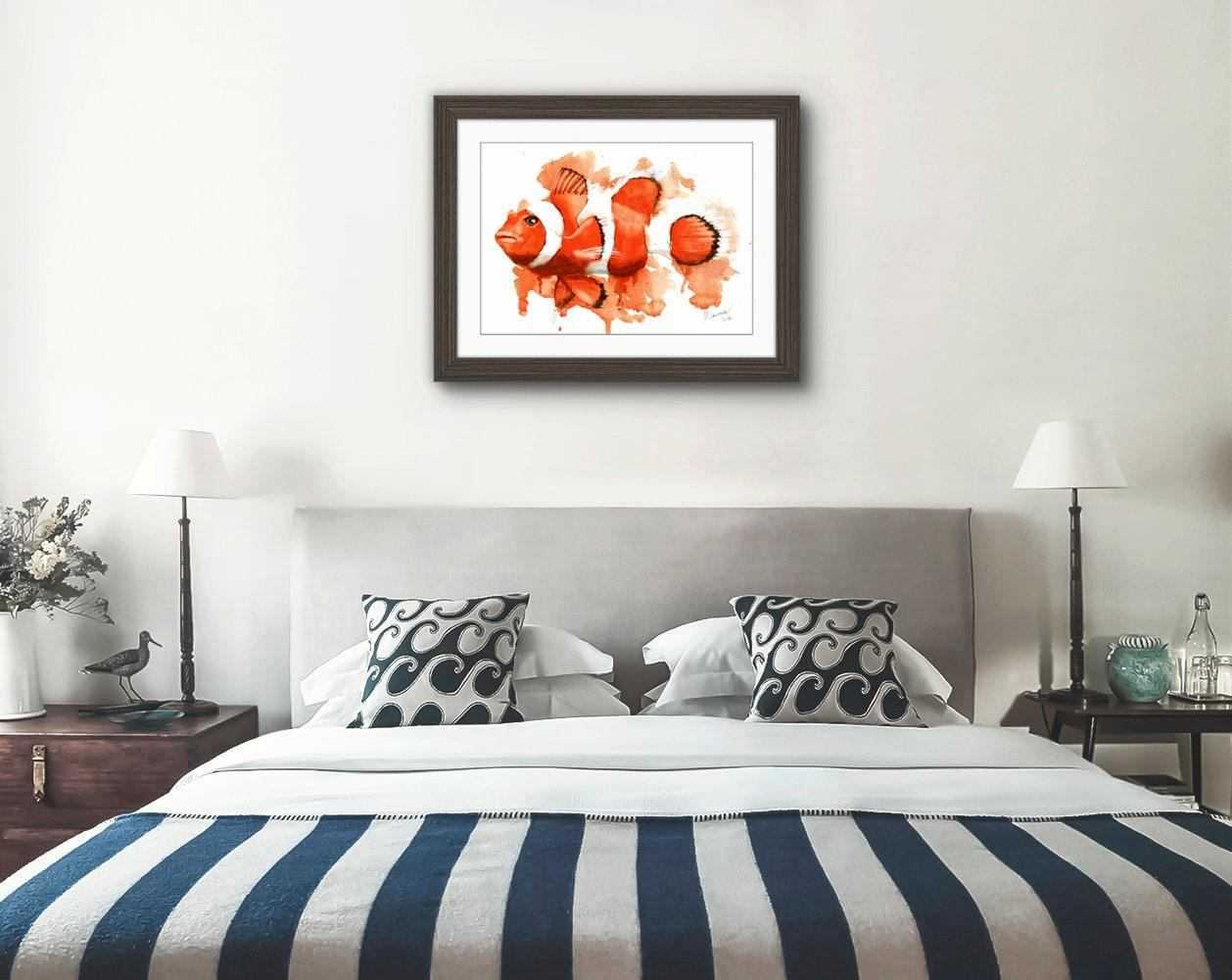 Clownfish Clown Painting Fish Nemo Numbered limited edition Giclee Print of a Watercolour Painting ArtbyMyleslaurence