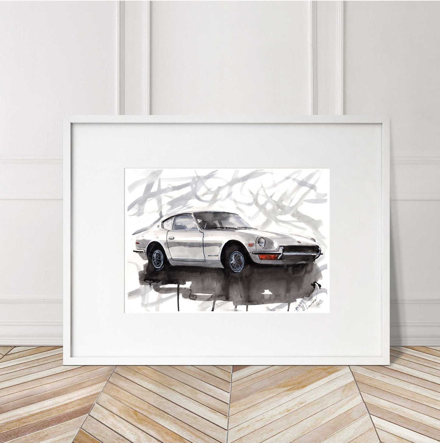 Datsun 240z Painting Watercolour Limited Print ArtbyMyleslaurence