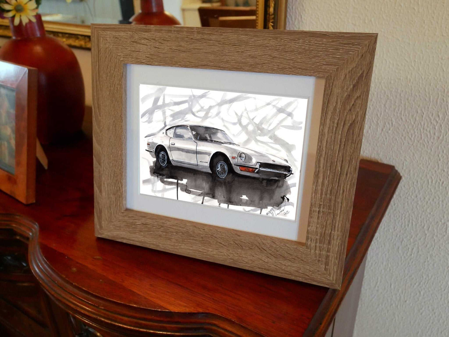 Datsun 240z Painting Watercolour Limited Print ArtbyMyleslaurence