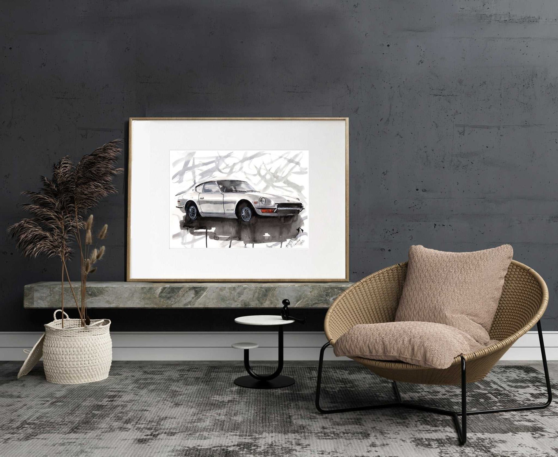 Datsun 240z Painting Watercolour Limited Print ArtbyMyleslaurence