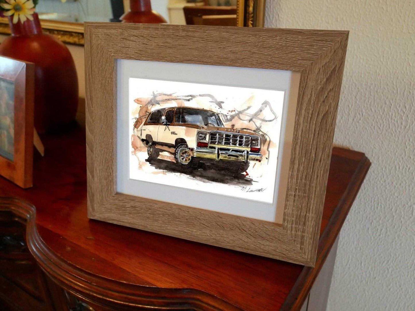 Dodge Ramcharger Print Watercolour Painting SUV Limited Print ArtbyMyleslaurence