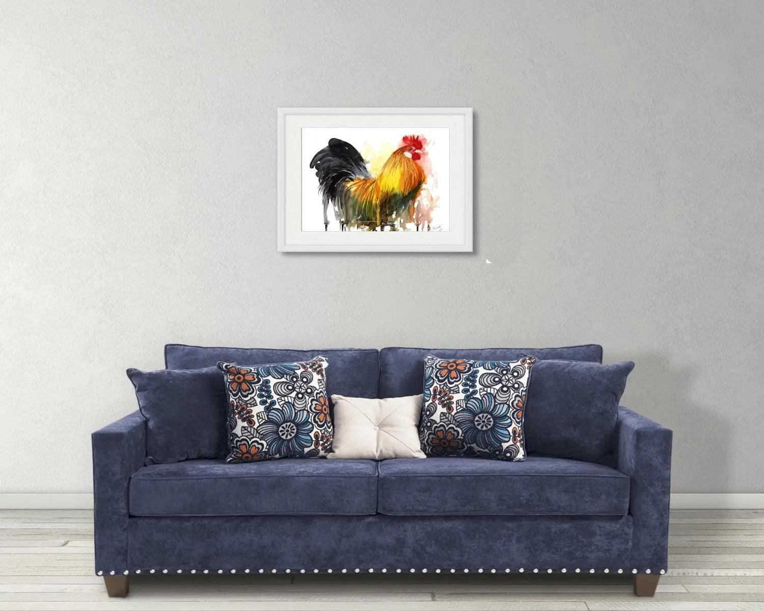 Dutch Peking Bantam Painting Chicken Numbered limited edition Giclee Print of a Watercolour Painting ArtbyMyleslaurence