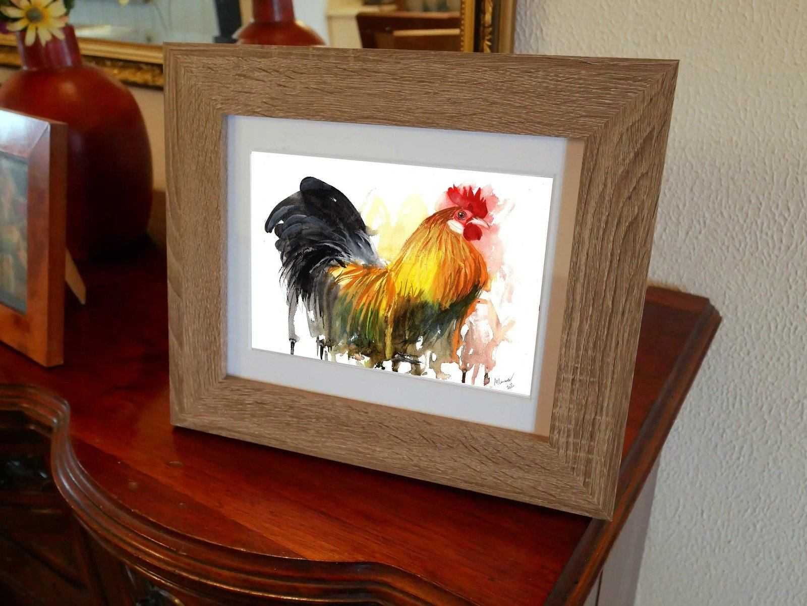 Dutch Peking Bantam Painting Chicken Numbered limited edition Giclee Print of a Watercolour Painting ArtbyMyleslaurence
