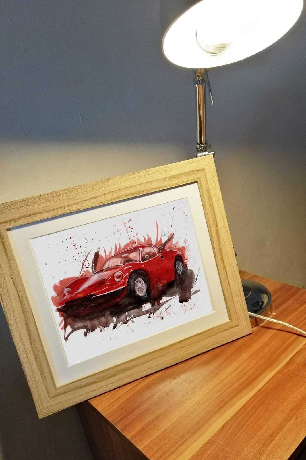 Ferrari 246 Print Watercolour Painting Limited Print ArtbyMyleslaurence