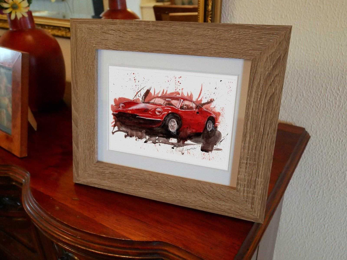 Ferrari 246 Print Watercolour Painting Limited Print ArtbyMyleslaurence